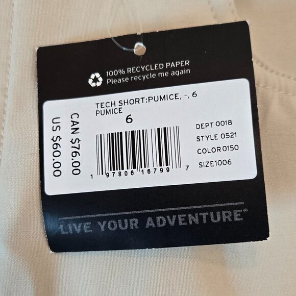 EDDIE BAUER Women's Tech Shorts Sz: 6 Pumice (Khaki) - Picture 10 of 10